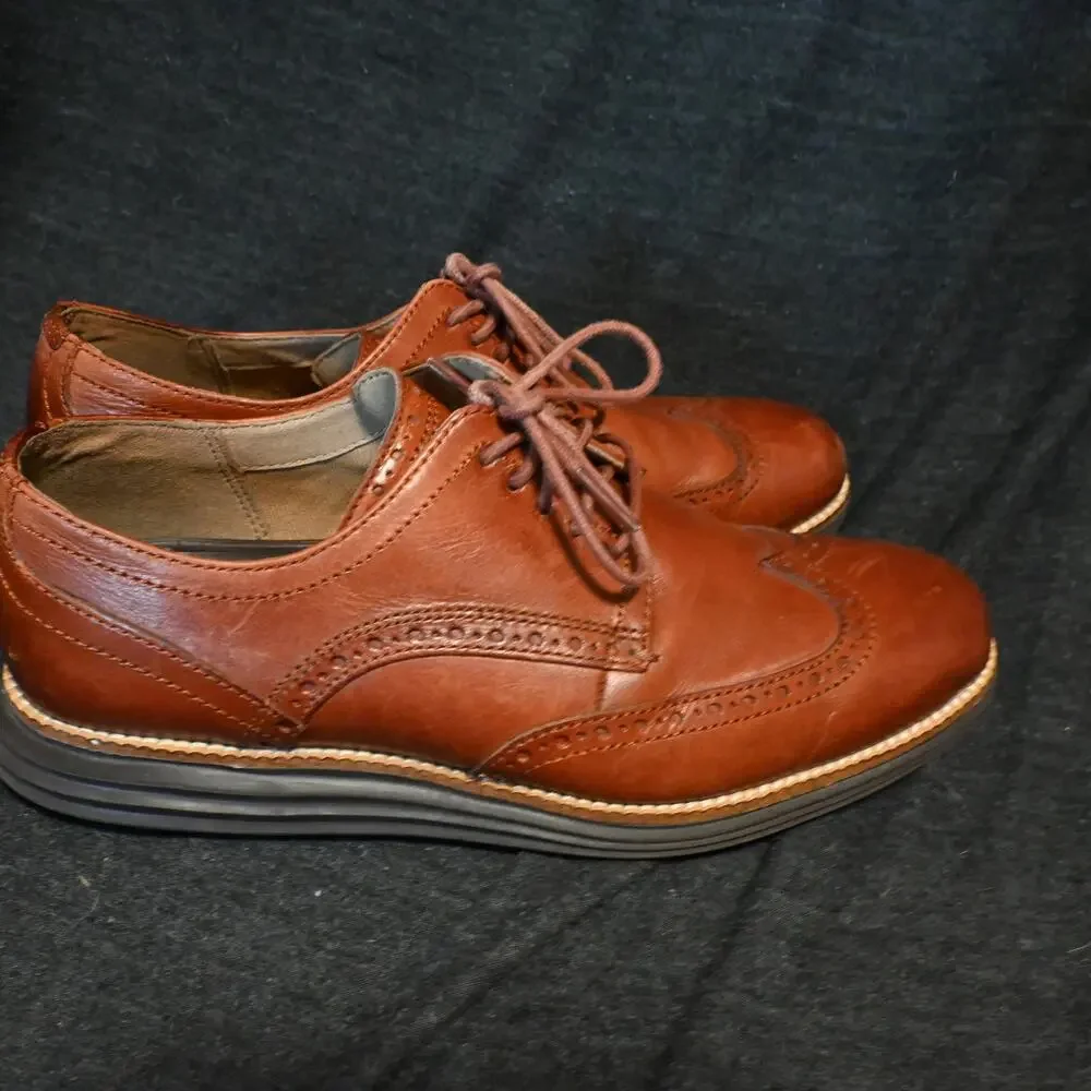 Cole Haan Men's 7W Original Grand Wingtip Brown Leather Oxford Dress Shoes